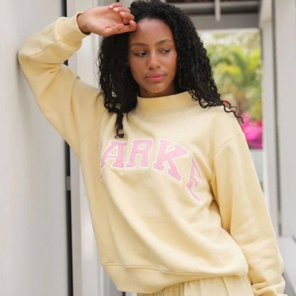 NWT Parke Summerland Varsity Mockneck Peel + Conch XXL
